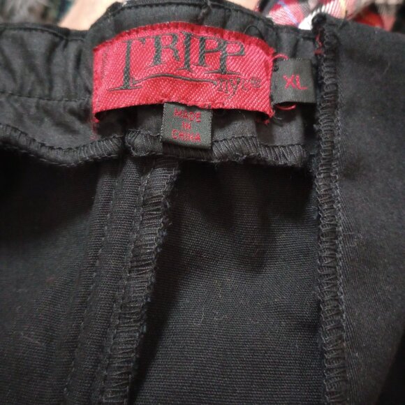 Tripp NYC Corset Halter Top Women's Plaid Red and Black Sz XL Y2K Zipper Goth - Picture 7 of 12